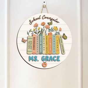 Personalized School Counselor Door Hanger Gift For Teacher HO82 894304