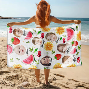 Custom Cute Face Watercolor Tropical Summery Beach Towels LM32 893449