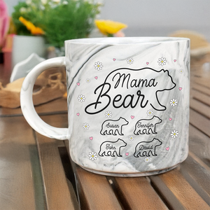 Mama Bear Family Personalized Marble Mug Mother's Day Gift For Mom HA75 892176