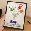 Personalized Flower Handprint Sign 2-Layered Wooden Plaque With Stand Gift For Mother's Day CH07 910836