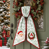 Personalized Monogram Letter Santa Claus Christmas Embroidered Wreath Sash, Festive Holiday Door Decor LM32 670203