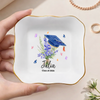 Personalized Graduation With Birth Flower Jewelry Dish HO82 901828