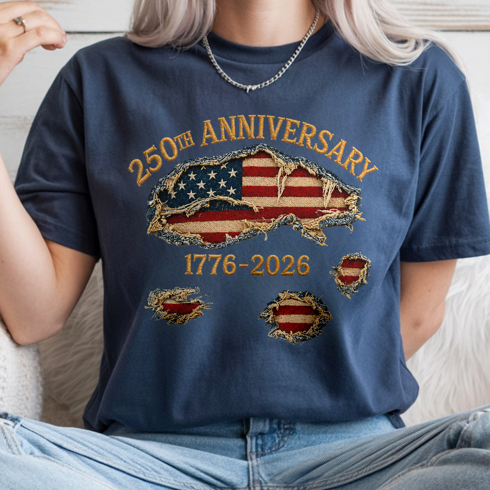 USA 250th Anniversary 1776-2026, American Flag Independence Day 3D Effect Comfort Shirt HA75 921578