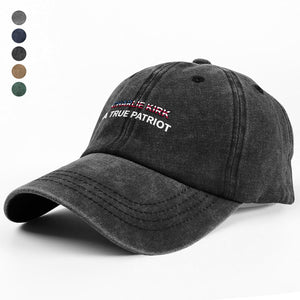 RIP American Charlie Kirk - A True Patriot Washed Denim Baseball Cap LM32 65567