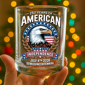 American 250 Years Independence Eagle - July 4th 2026 Whiskey Glass LM32 895253