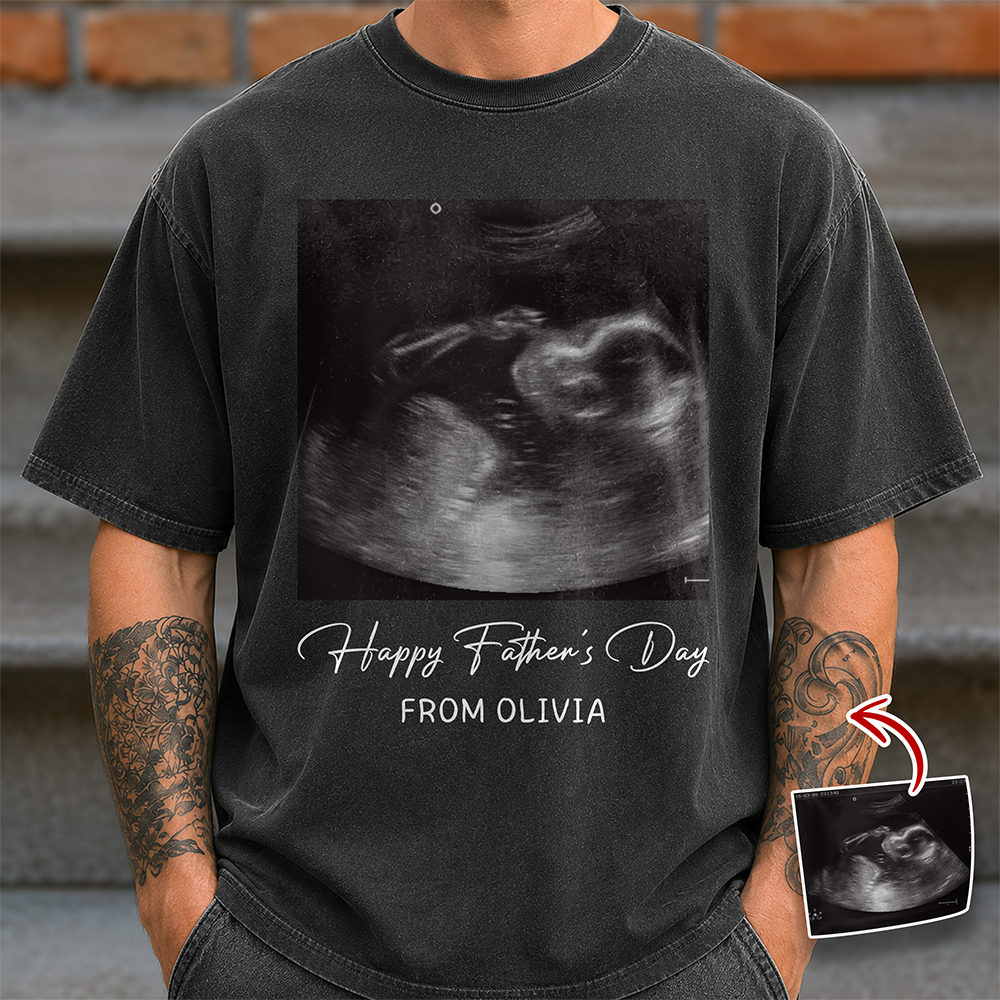 Custom Ultrasound Photo Happy Father's Day Comfort Shirt - Personalized New Dad Gift CH07 911514