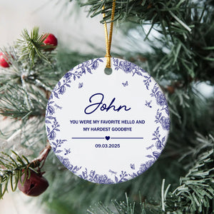 Custom Dog Breeds Toile De Jouy Style Memorial Ceramic Ornament HA75 897480