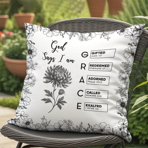 God Says I Am Name Letter In Bible Toile De Jouy Style - Personalized Pillow CH07 896828