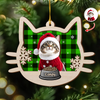 Custom Photo Meowy Christmas 2 Layer Wooden Ornament LM32 895783