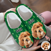 Custom Cute Dog Photo American Flag Christmas Pattern Slippers For Dog Lovers LM32 893881