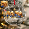 Custom Photo Merry Christmas Dad To Me You Are The World Family Glass Circle Ornament HO82 894708