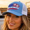 Personalized Best Dog Dad, Dog Mom Ever America Flag Trucker Hat For Dog Lover TH10 170267