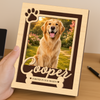 Personalized Pet Memorial Photo Frame, Custom Dog Loss Wooden Sign, Paw Print Picture Plaque HO82 903034
