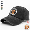 Protected By Human Dog Photo Ver 2 - Personalized Washed Denim Baseball Cap LM32 893953