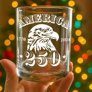 America 250 Years Happy 250th Birthday USA Whiskey Glass HA75 898102
