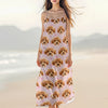 Custom Cute Dog Photo Coquette Pink Bows Hawaii Maxi Dress LM32 893399