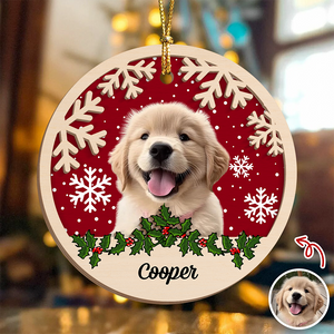 Custom Photo Dog Christmas - Personalized 2-Layered Wooden Ornament CH07 896862