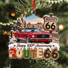 Custom Photo Car Happy 100th Anniversary Route 66 Acrylic Ornament, Personalized Christmas Tree Decoration Gift For Car Lovers LM32 670289