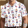 Custom Photo Best Dad By Par Funny Kid US Flag Polo Shirt - Personalized Father's Day Gift HA75 921146
