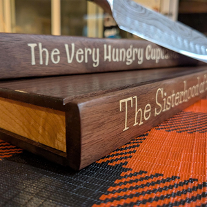 Custom Funny Book Title & Cross Icon Wooden Book-Shaped Cutting Board - Gift For Cooking Lover, Book-lover Boards,Women LM32 897755