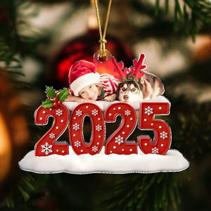 Custom Family Photo Acrylic Ornament Christmas Gifts For Dad, Mom, Grandpa, Grandma HA75 897928