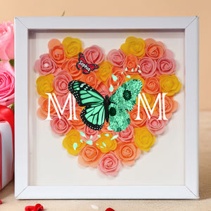 We Love You Mom - Personalized Butterfly Mom Flower Shadow Box CH07 895460