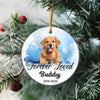 Custom Photo Christmas Forever Loved Dog Memorial Ceramic Ornament CH07 896810