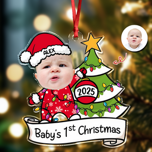 Custom Photo Baby's First Christmas Personalized Acrylic Ornament New Born Gift HA75 892860