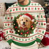 Custom Pet Photo Christmas Wreath Gift Personalized Ugly Sweatshirt CH07 181154