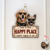 Custom Dog Photo This is My Happy Place Door Sign - Gift for Pet Lovers CH07 180128