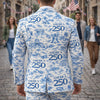 America 250th Anniversary Toile De Jouy Style Men's Suit HO82 901676