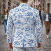 America 250th Anniversary Toile De Jouy Style Men's Suit HO82 901676