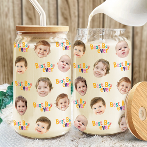 Custom Face Photo Best Family Ever Glass Can With Lid TH10 892657
