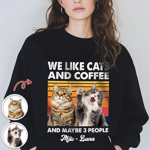 Custom Photo I Like Cats And Coffee Personalized Dark Shirt For Cat Lovers LM32 895105