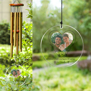 Custom Photo I Want To Hold Your Hand Couple Acrylic Wind Chimes TH10 898477