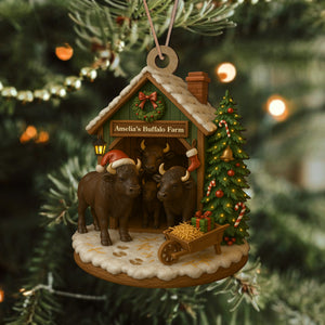 Custom Name Buffalo Farm Wood Ornament – Christmas Gifts for Women & Men LM32 895611
