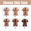 Hairy Body USA Flag Swimsuit 3D Shirt for Men, Funny Patriotic Mankini Tee HA75 921786
