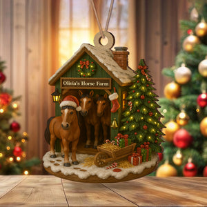 Custom Name Horse Farm Wood Ornament – Christmas Gifts for Women & Men LM32 895613