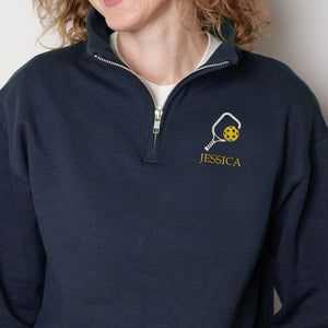 Personalized Name Pickleball Player Embroidered Quarter Zip Sweater HA75 898624