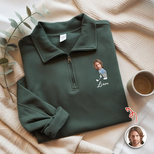Custom Photo Printed Quarter Zip Sweater Gift for Golf Lovers TH10 898223