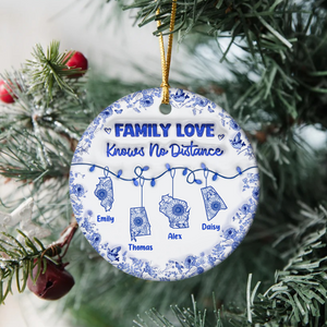 Personalized Family Love Knows No Distance 3D Inflated Effect Ceramic Ornament CH07 899062