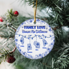 Personalized Family Love Knows No Distance 3D Inflated Effect Ceramic Ornament CH07 899062