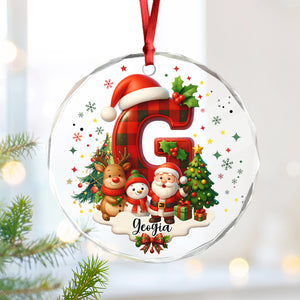 Custom Alphabet Personalized Christmas Glass Ornament HA75 897564