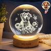 Custom Photo Pet Forever in My Heart Memorial Personalized Engraved Crystal Ball LED Night Light HA75 921884