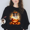 Custom Photo Pumpkin Cute Dog Lover Halloween Dark Shirt HO82 894984