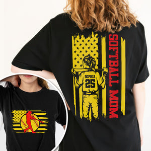 Softball Mom, Softball Dad Dark Shirt Personalized Gift For Mother's Day, Father's Day HO82 893542