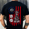 Custom Name Happy 250th Birthday To Best Dog Dad Dog Mom America Flag Back Dog Shirt CH07 911890