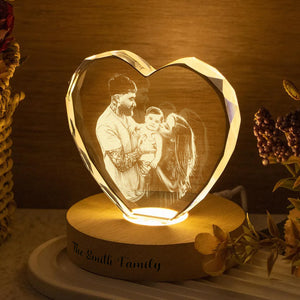 Custom Family Photo Engraved Crystal Photo With Light HA75 898206