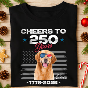 Custom Dog Photo With Big Foot Cheer To 250 Years Of Freedom Patriot Dark Shirt LM32 895273