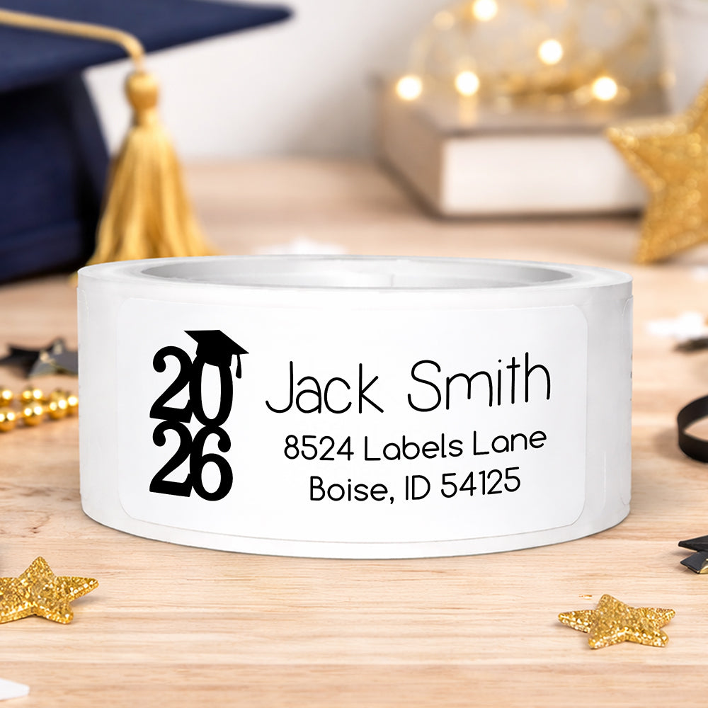 Personalized Name 2026 Graduation Party Address Labels Roll Sticker LM32 899333